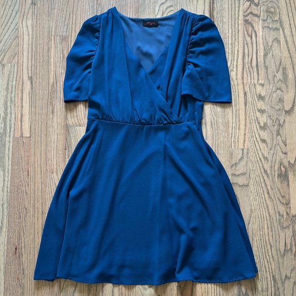 Worn once- Ambition Lined Blue Wedding Guest Dress - Small - Picture 1 of 12